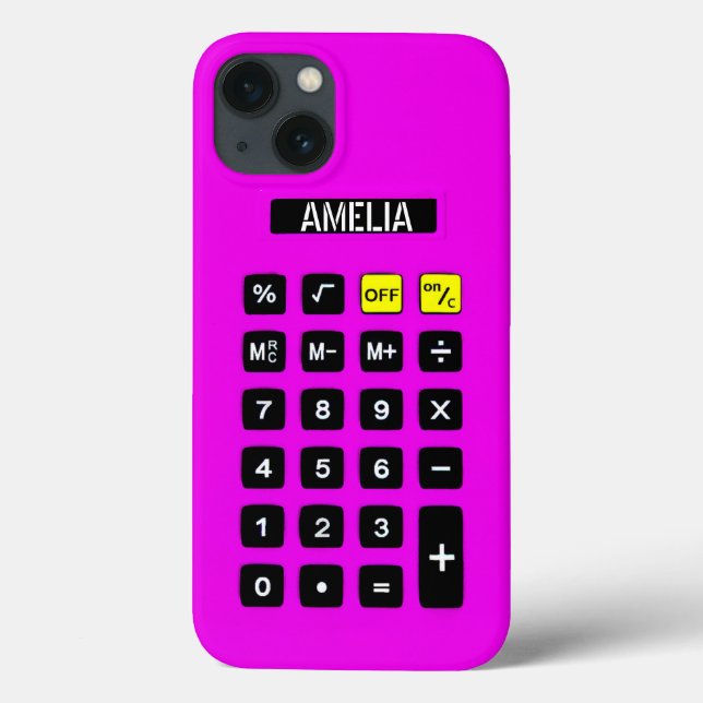 Neon Rosa Calculator med Keypad (Baksida)
