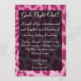 Neon Rosa Cheetah Print Girls Night Out-inbjudan Inbjudningar