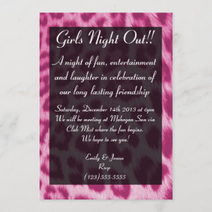 Neon Rosa Cheetah Print Girls Night Out-inbjudan Inbjudningar