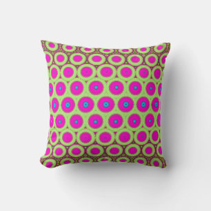 Neon Rosa Circles Abstrakt Retro Dekorativ kudde