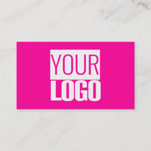 neon rosa - ditt logotyp&QR-kod företags kort
