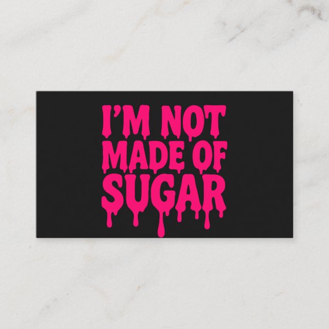 Neon Rosa Drip Quote Card (svart) - Anpassade Visitkort (Framsida)