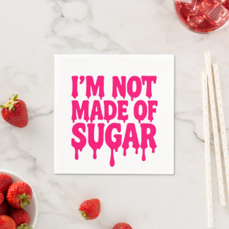 Neon Rosa Drip Quote Napkin - Anpassade Pappersservett