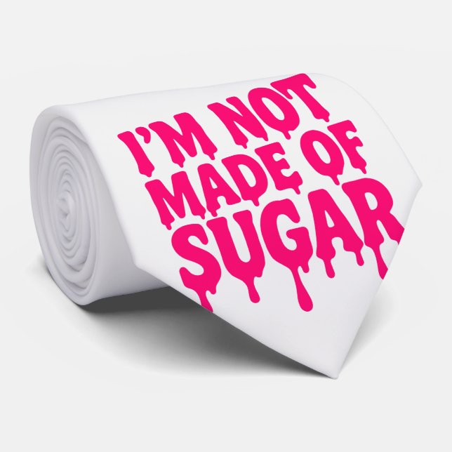 Neon Rosa Drip Quote White Tie - Anpassade Slips (Rullad)