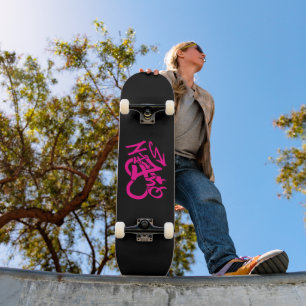 Neon Rosa “Drottning” Graffiti Mini Skateboard Bräda 18,5 Cm