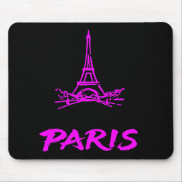 Neon Rosa Eiffeltornet Paris Skiss Modern Musmatta