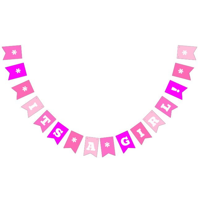 Neon Rosa | En flicka! | ANPASSNINGSBAR Vimplar (Alla)