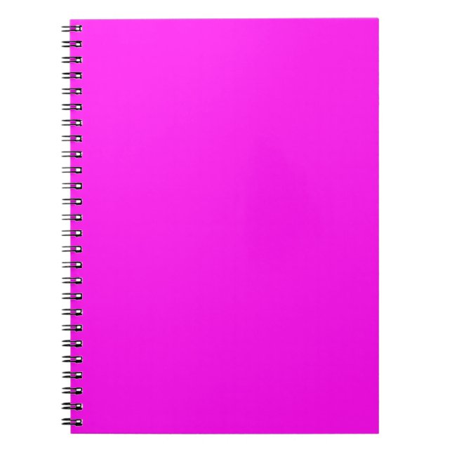 Neon Rosa Enfärgad Minimalistisk Anteckningsbok (Framsidan)