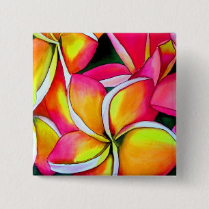 Neon rosa Frangipani Plumeria Beach art blommor Knapp