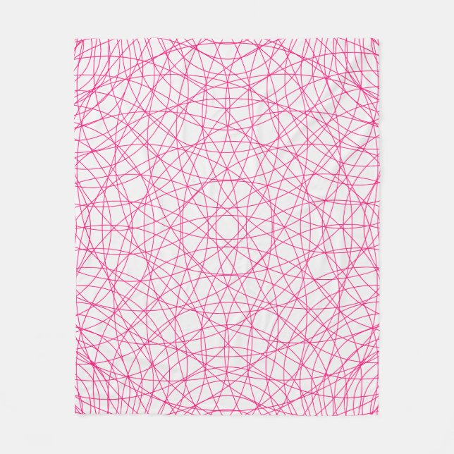 Neon Rosa Geometric Grid Blanket - Anpassade Fleecefilt (Framsidan)