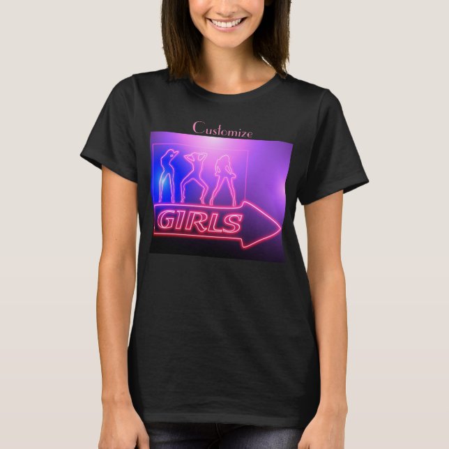 Neon Rosa Girls Sign Thunder_Cove T Shirt (Framsida)