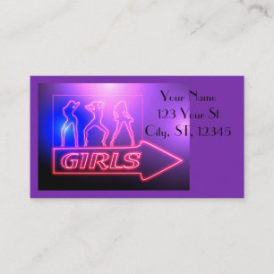 Neon Rosa Girls Sign Thunder_Cove Visitkort