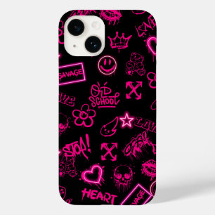 Neon rosa graffiti iphone case