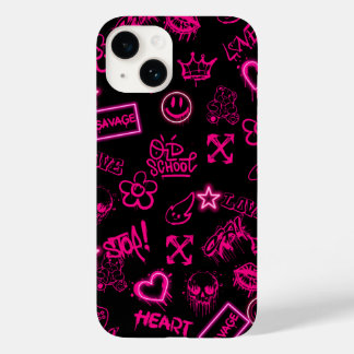 Neon rosa graffiti iphone case