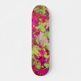 Neon Rosa Grön Grunge Splatter Skateboard