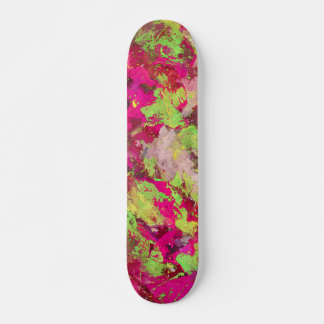 Neon Rosa Grön Grunge Splatter Skateboard