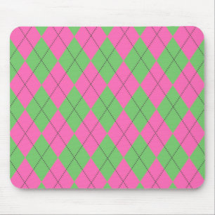 Neon Rosa Grönt Diagonal Geometric Y2K Mönster Musmatta