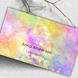 Neon Rosa Gult Lila Opal Sten Falskt Guld Visitkort