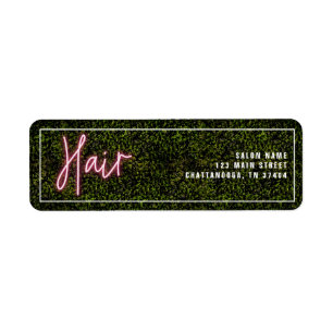 Neon Rosa Hair Salon Cosmetolog Professionell Returadress Etikett