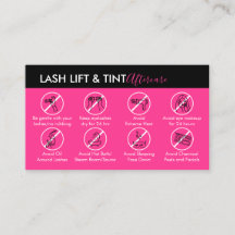 Neon Rosa Lash Hiss Tint Aftercare Instruction