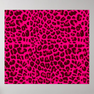 Neon rosa leopard print mönster poster