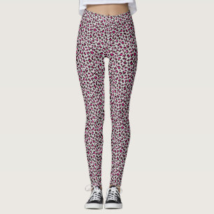 Neon Rosa Leopard Skriv ut Leggings