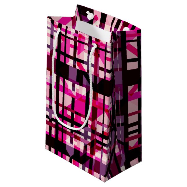 Neon Rosa Lila Abstrakt Geometric Gift Bag (Framsidan Vinklad)