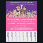 Neon Rosa lila Reds Dog Walker Service Reklamblad<br><div class="desc">Neon Rosa lila Reds Dog Walker Service</div>