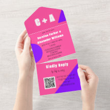 Neon Rosa Lila Retro Modern djärv Elegant