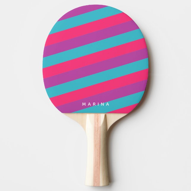 Neon Rosa Lila Turcouise Bord Tennis Pingisracket (Framsidan)