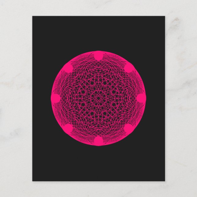 Neon Rosa Mandala på Black Flyer - Anpassade (Framsidan)