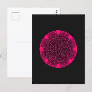 Neon Rosa Mandala-vykort - Anpassade Vykort