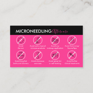 Neon Rosa Microneedling Eftervårdsinstruktion Visitkort