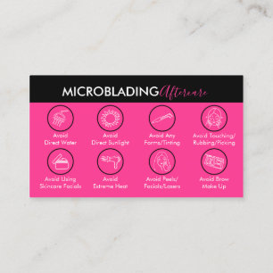 Neon Rosa Mikrobladering Läkning Eftervård Visitkort