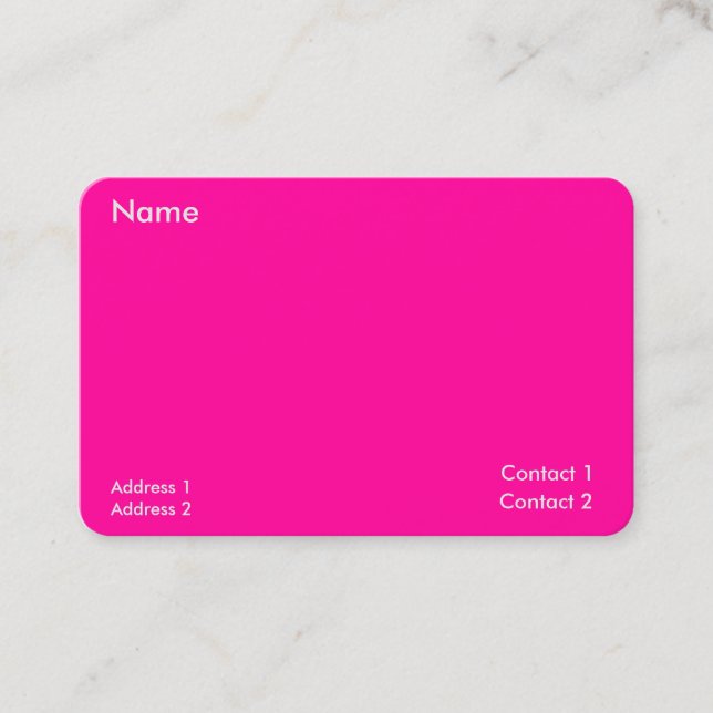 neon rosa - minimalist visitkort (Framsida)