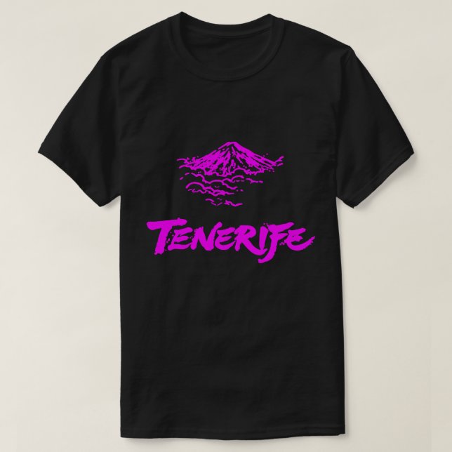 Neon Rosa Mount Teide Teneriffa Vulkan  T Shirt (Design framsida)