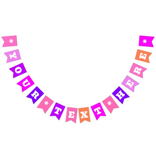 Neon Rosa Nyanser Enhetlig Färg | Anpassad Vimplar (Alla)