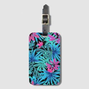 Neon Rosa och Blue Tropical Plant Mönster Bagagebricka