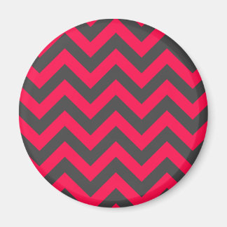 Neon Rosa och Grått Chevron Mönster Magnet