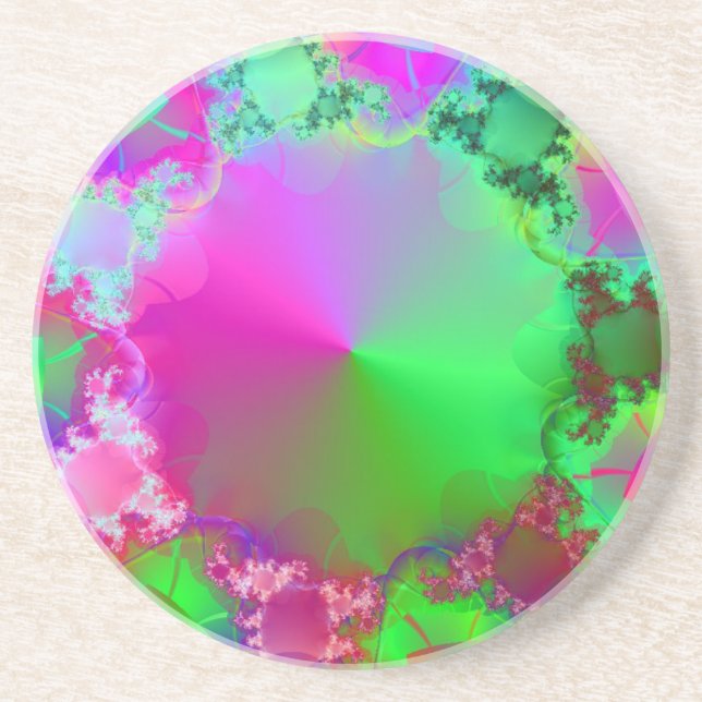 Neon Rosa och Grönt Cone Underlägg (Framsidan)