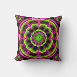 Neon Rosa och Grönt Kaleidoscope-design Kudde
