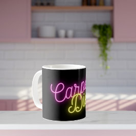 Neon Rosa och Gult Carpe Diem Två-Tonad Mugg