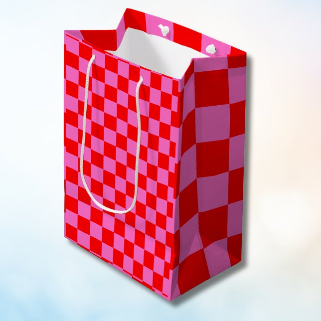 Neon Rosa och Red Checkerboard Vintage (Skapare uppladdad)