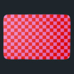 Neon Rosa och Red Checkerboard Vintage Badrumsmatta<br><div class="desc">Neon Rosa och Red Checkerboard | VINTAGE | Klassisk | TRENDIG | SNYGGT | MODE | Minimal</div>