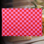 Neon Rosa och Red Checkerboard Vintage Bordstablett<br><div class="desc">Neon Rosa och Red Checkerboard | VINTAGE | Klassisk | TRENDIG | SNYGGT | MODE | Minimal</div>