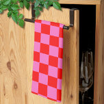 Neon Rosa och Red Checkerboard Vintage Kökshandduk<br><div class="desc">Neon Rosa och Red Checkerboard | VINTAGE | Klassisk | TRENDIG | SNYGGT | MODE | Minimal</div>