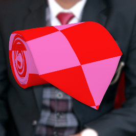 Neon Rosa och Red Checkerboard Vintage Slips
