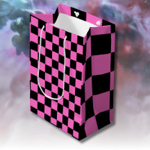 Neon Rosa och svart Checkerboard-Vintage