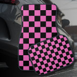Neon Rosa och svart Checkerboard-Vintage Bilmatta<br><div class="desc">Neon Rosa och svart Checkerboard | VINTAGE | Klassisk | TRENDIG | SNYGGT | MODE | Minimal</div>
