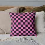 Neon Rosa och svart Checkerboard-Vintage Kudde<br><div class="desc">Neon Rosa och svart Checkerboard | VINTAGE | Klassisk | TRENDIG | SNYGGT | MODE | Minimal</div>